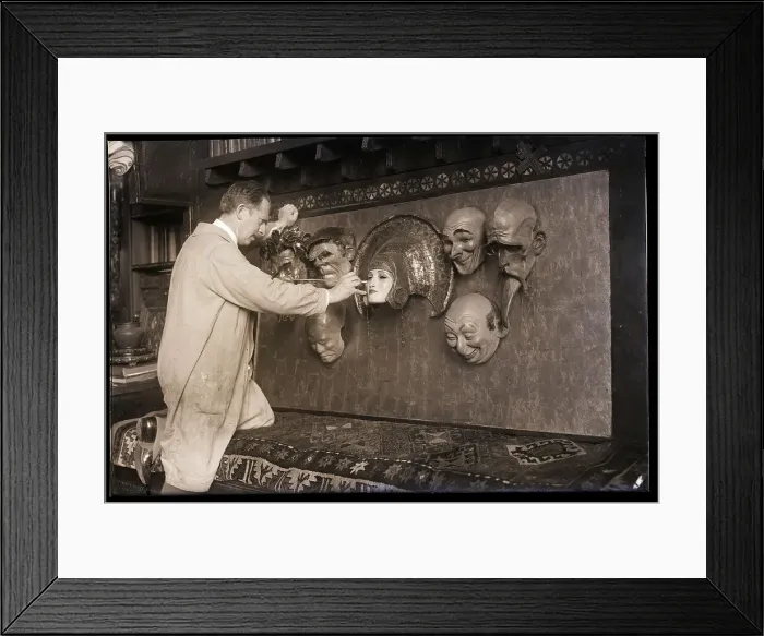 Framed Print : W.T. Benda Working on Mask Framed Print : W.T. Benda Working on Mask