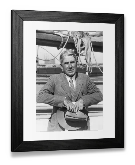 Framed Print : Zane Grey. (Original Caption) 11 / 22 / 1926- American author Zane Grey stands Framed Print : Zane Grey. (Original Caption) 11 / 22 / 1926- American author Zane Grey stands