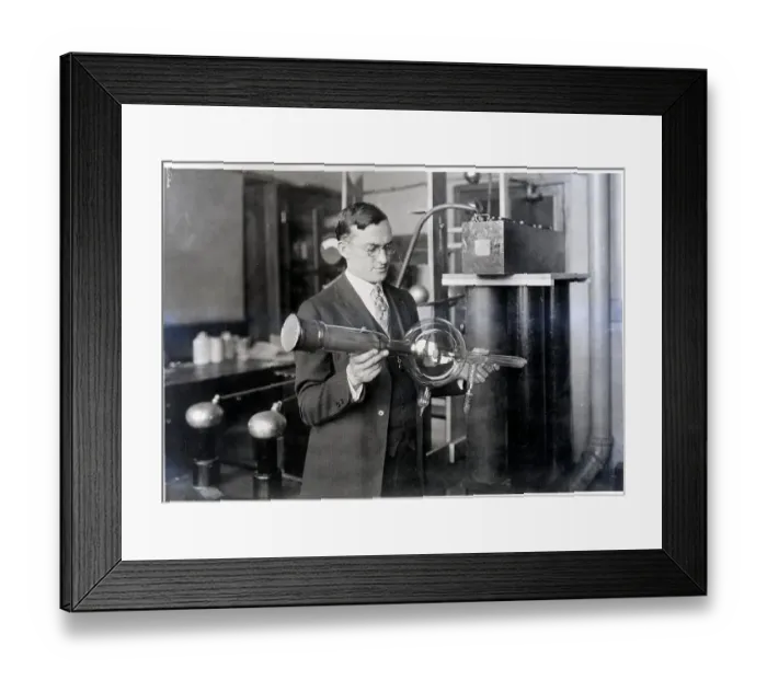 Framed Print : Dr Coolidge Holds Cathode Ray Tube Framed Print : Dr Coolidge Holds Cathode Ray Tube
