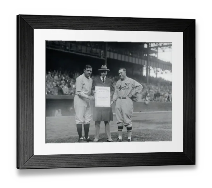 Framed Print : Babe Ruth with Kirk Miller and Rogers Hornsby Framed Print : Babe Ruth with Kirk Miller and Rogers Hornsby