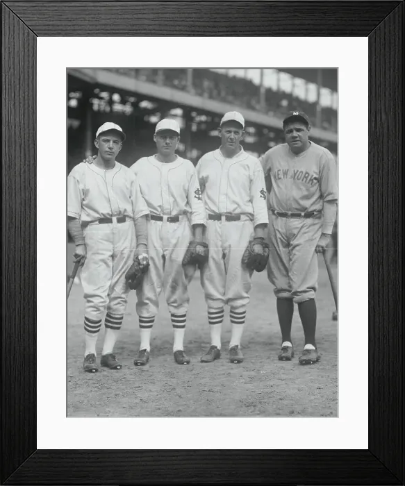 Framed Print : Babe Ruth Posing with St. Louis Players Framed Print : Babe Ruth Posing with St. Louis Players
