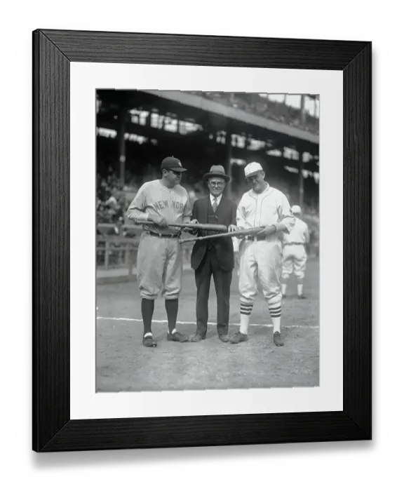 Framed Print : Babe Ruth with JA Hillerich and Rogers Hornsby Framed Print : Babe Ruth with JA Hillerich and Rogers Hornsby