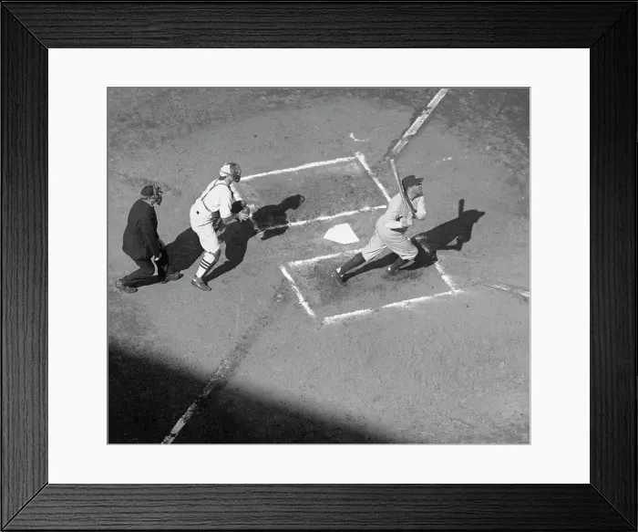 Framed Print : Babe Ruth Hitting Home Run Framed Print : Babe Ruth Hitting Home Run