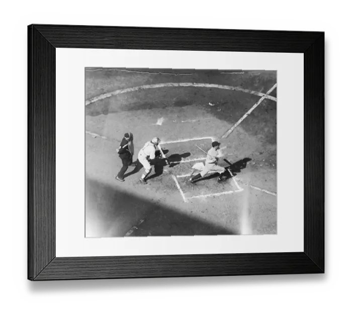 Framed Print : Babe Ruth at Home Plate Framed Print : Babe Ruth at Home Plate