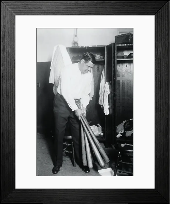 Framed Print : Baseball Legend Babe Ruth Choosing Baseball Bat Framed Print : Baseball Legend Babe Ruth Choosing Baseball Bat