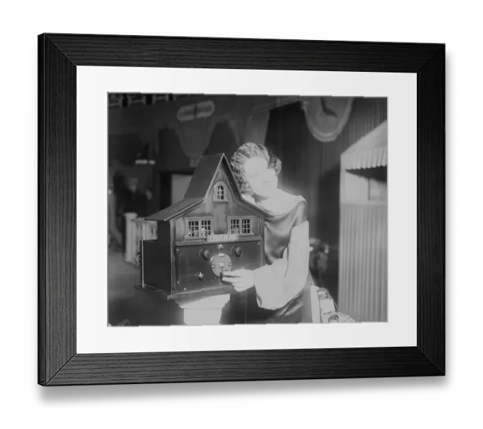 Framed Print : Model Demonstrating New Radio Framed Print : Model Demonstrating New Radio