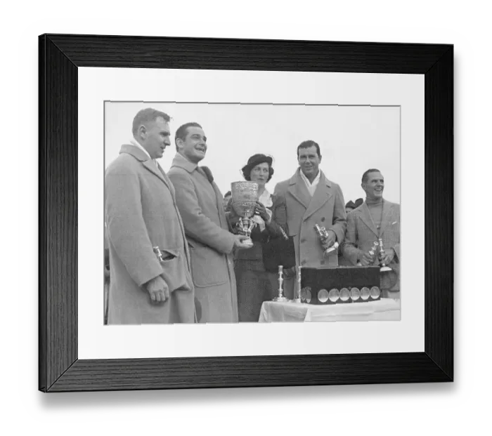 Framed Print : Jock Whitney, Tommy Hitchcock Posing with Others Framed Print : Jock Whitney, Tommy Hitchcock Posing with Others