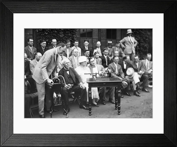 Framed Print : Thomas Edison, Family, 1St Phonograph Framed Print : Thomas Edison, Family, 1St Phonograph