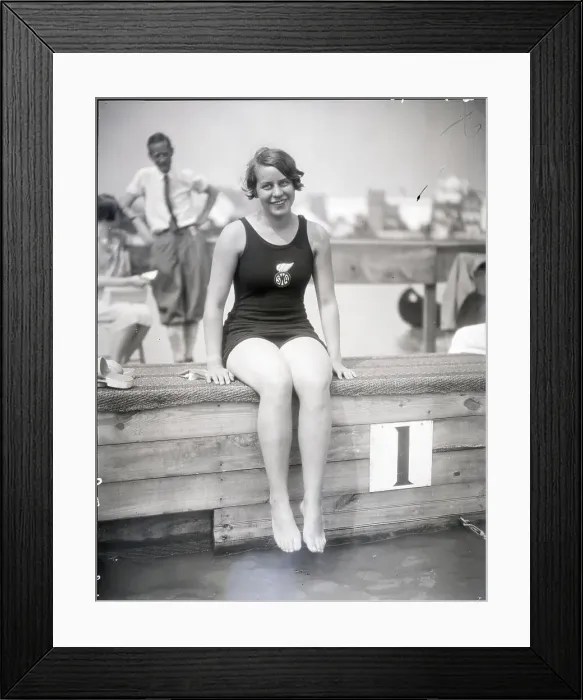 Framed Print : Martha Norelius At Edge Of Pool Framed Print : Martha Norelius At Edge Of Pool