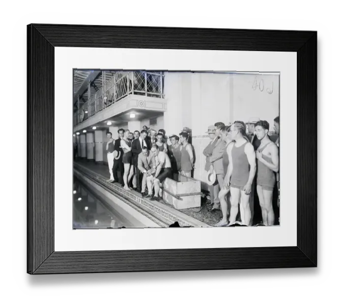 Framed Print : Harry Houdini Is Examined At Poolside Framed Print : Harry Houdini Is Examined At Poolside