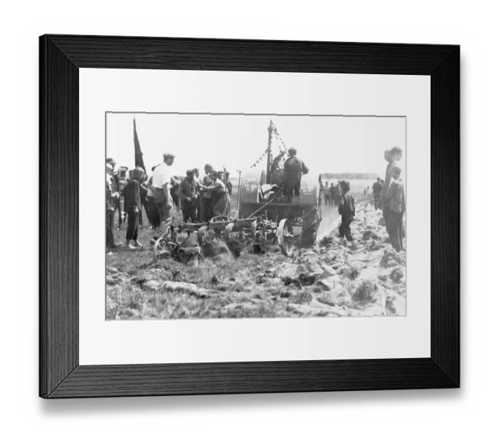 Framed Print : Tractors Being Used to Clear Land in USSR