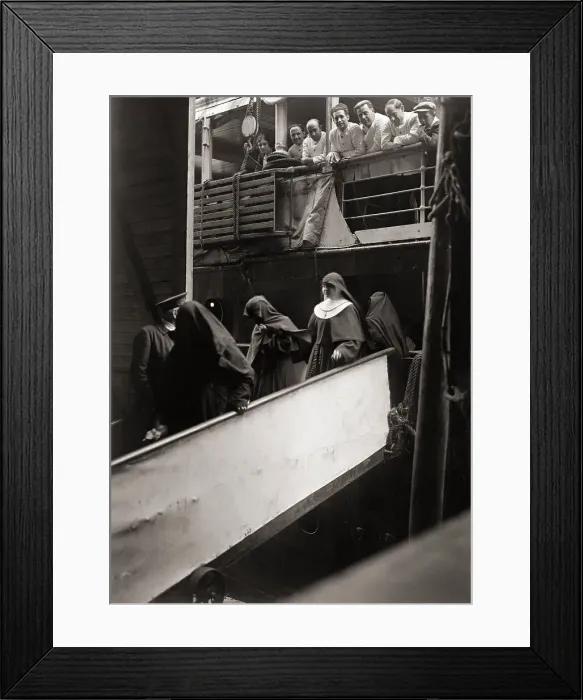 Framed Print : Nuns Leave Ship Coming from Mexico