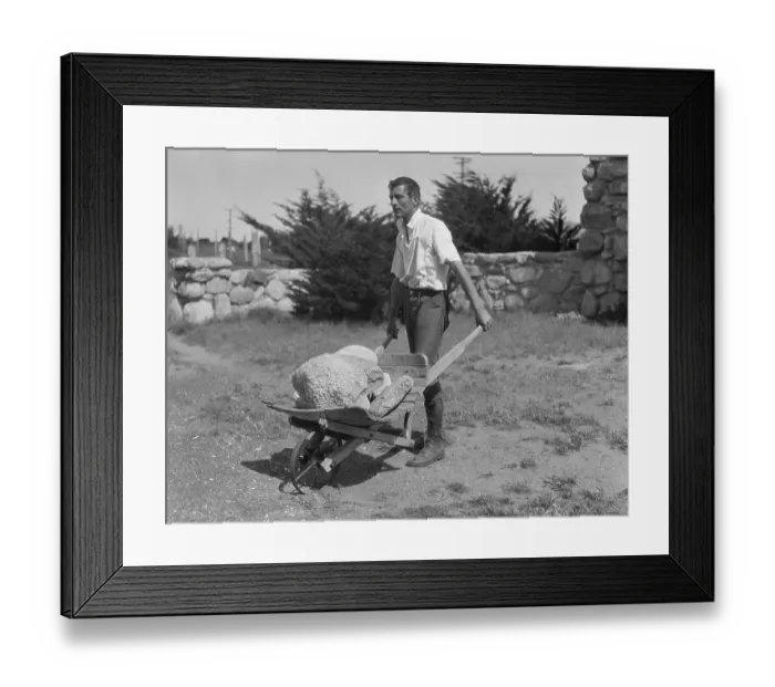 Framed Print : Robinson Jeffers Pushing A Wheelbarrow Framed Print : Robinson Jeffers Pushing A Wheelbarrow