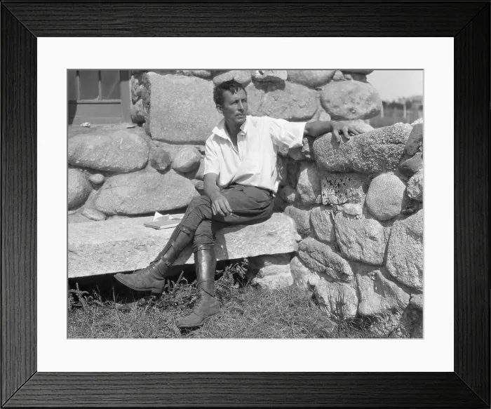 Framed Print : Robinson Jeffers Seated W / Legs Crossed