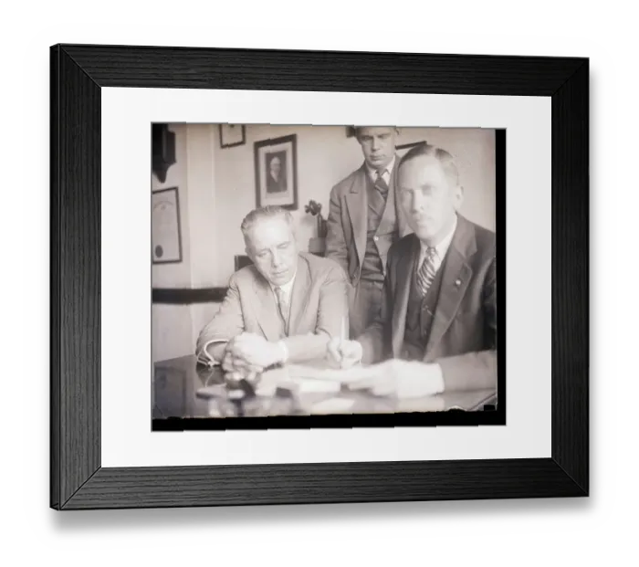 Framed Print : Harry Thaw and Gordon Dorrance with Contract Framed Print : Harry Thaw and Gordon Dorrance with Contract