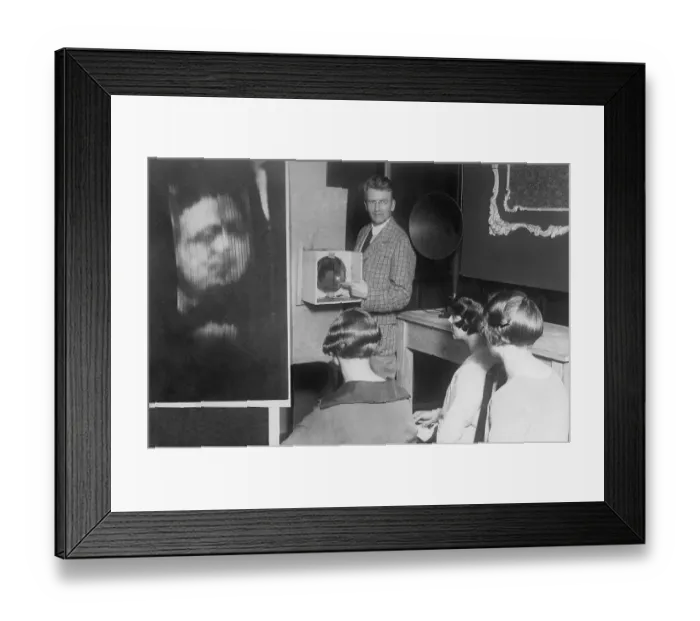 Framed Print : John Logie Baird Demonstrating Television