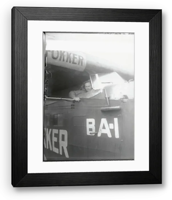 Framed Print : Floyd Bennett Sitting in Airplane Framed Print : Floyd Bennett Sitting in Airplane