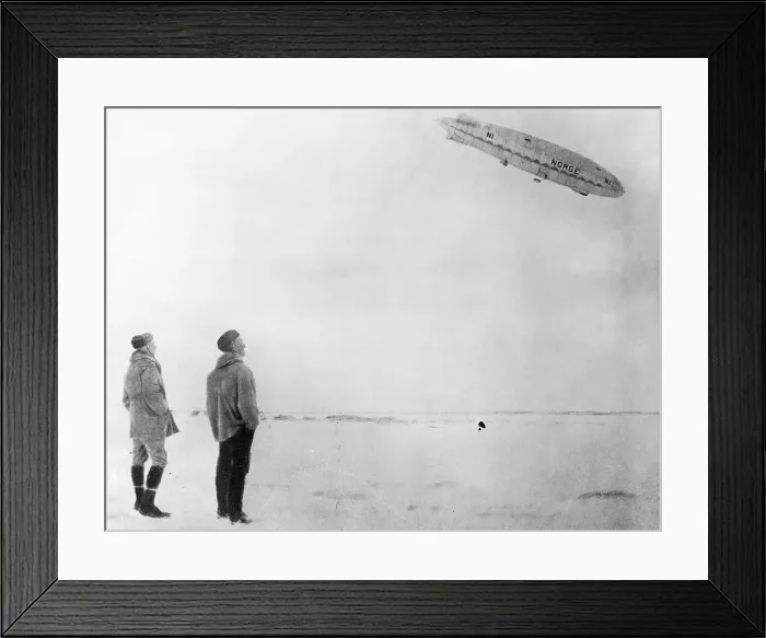 Framed Print : Roald Amundsen and Lincoln Ellsworth Watching the Norge Framed Print : Roald Amundsen and Lincoln Ellsworth Watching the Norge