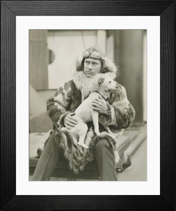 Framed Print : Floyd Bennett Holding Dog Framed Print : Floyd Bennett Holding Dog