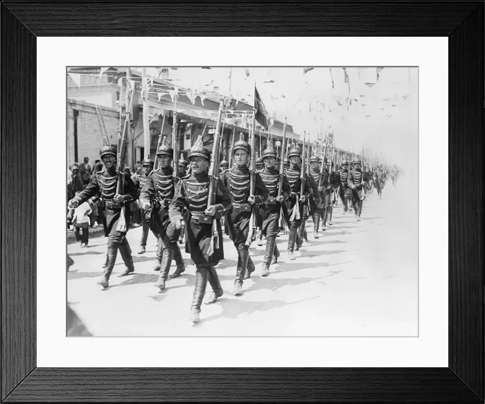 Framed Print : Persian Soldiers Marching at Coronation Framed Print : Persian Soldiers Marching at Coronation