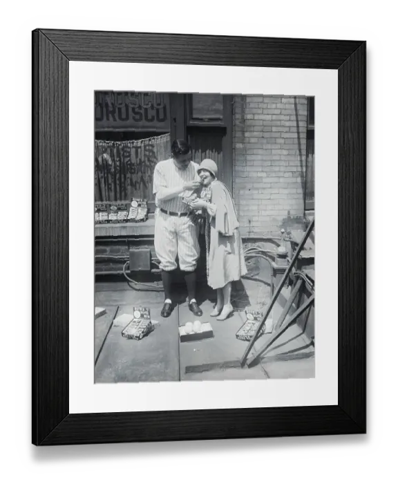 Framed Print : Babe Ruth Feeding Madge Kennedy Framed Print : Babe Ruth Feeding Madge Kennedy