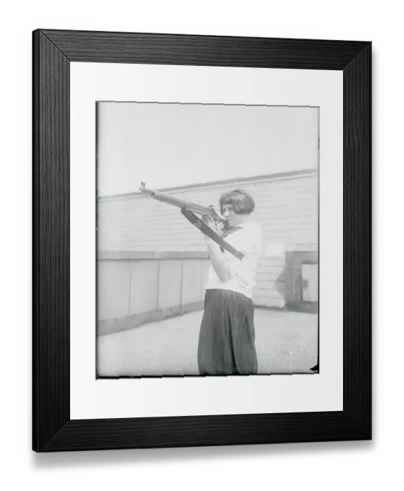 Framed Print : Sue Williams Aiming Rifle Framed Print : Sue Williams Aiming Rifle