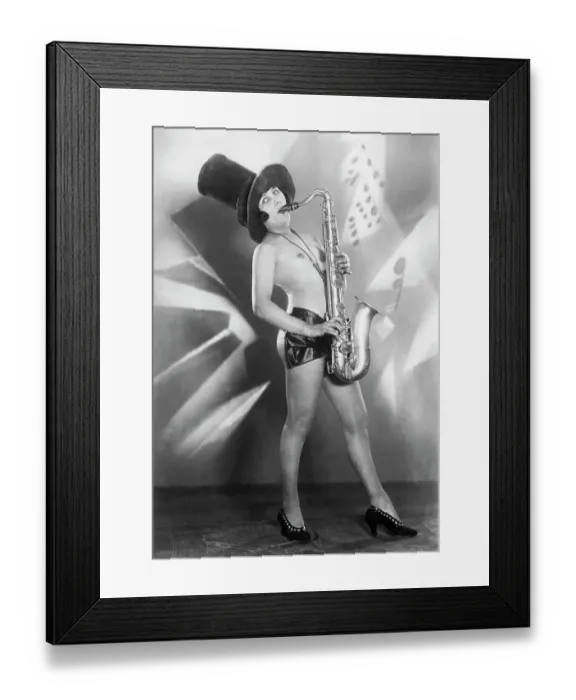 Framed Print : Woman Playing a Saxophone Framed Print : Woman Playing a Saxophone
