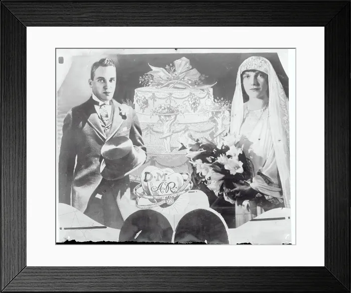 Framed Print : Wedding Portrait of Abby Rockefeller and David Milton Framed Print : Wedding Portrait of Abby Rockefeller and David Milton
