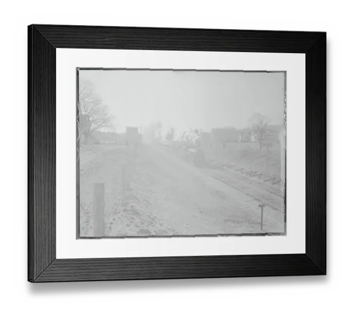 Framed Print : Yankee Flier Train Passing Houses