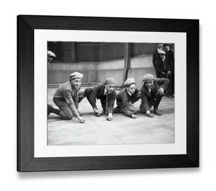 Framed Print : Boys Shooting Marbles