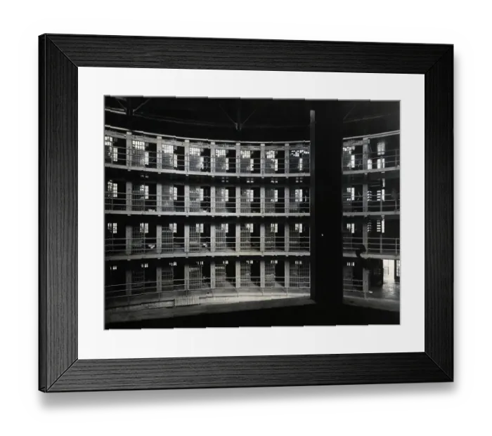 Framed Print : General View of Cell Blocks in Prison