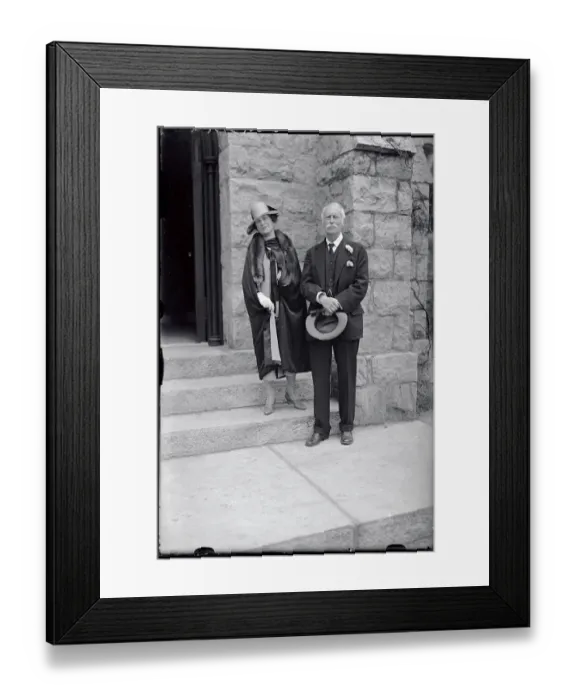 Framed Print : Reverend and Mrs. William Stephens Standing on Church Steps Framed Print : Reverend and Mrs. William Stephens Standing on Church Steps