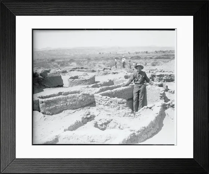 Framed Print : Archaeologist Near Ruins Framed Print : Archaeologist Near Ruins