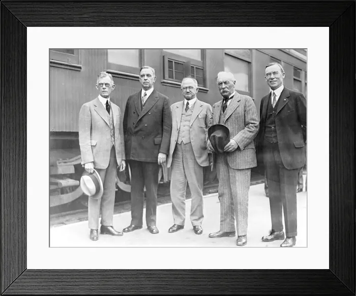 Framed Print : Hubert Work, Arthur S. Bent, William Mulholland, George E. Cryer, and Other Posing