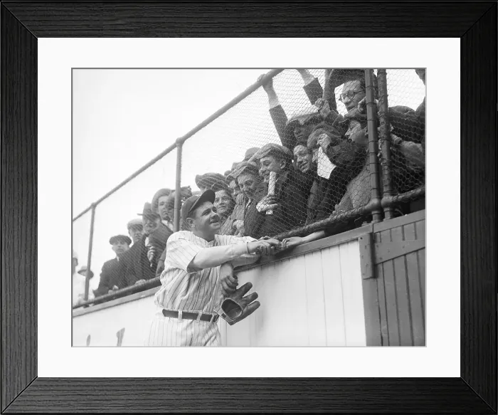 Framed Print : Babe Ruth with Fans Framed Print : Babe Ruth with Fans