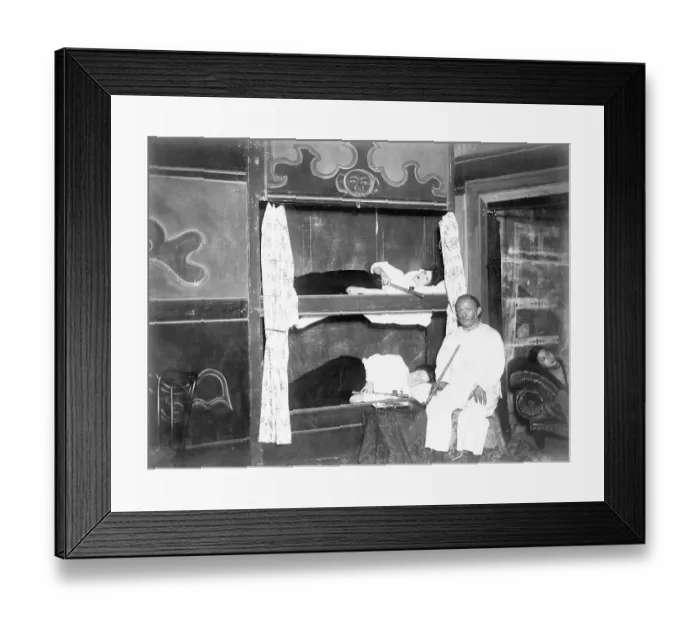 Framed Print : Opium Smokers Seated & Lying Down