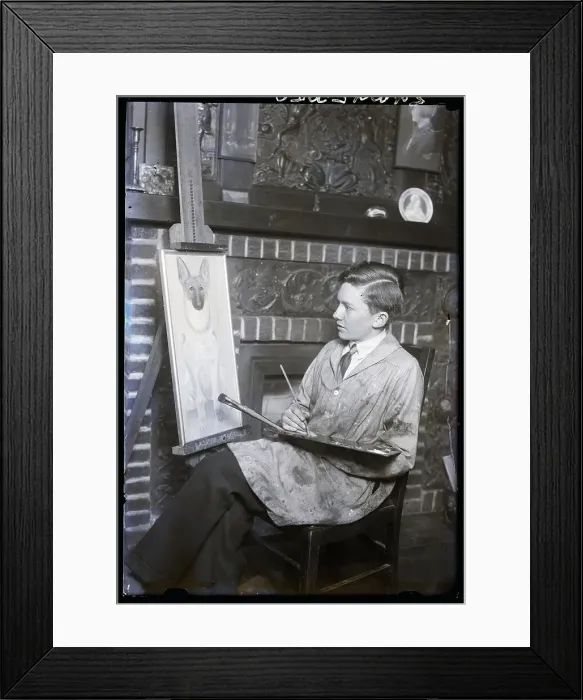 Framed Print : Young Artis Painting In Studio Framed Print : Young Artis Painting In Studio