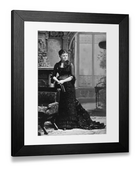 Framed Print : Woman Models Dress from 1880's Framed Print : Woman Models Dress from 1880's