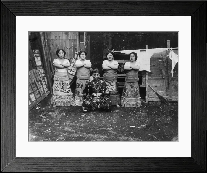 Framed Print : Japanese Women Wrestlers Posing with Their Arms Folded Framed Print : Japanese Women Wrestlers Posing with Their Arms Folded