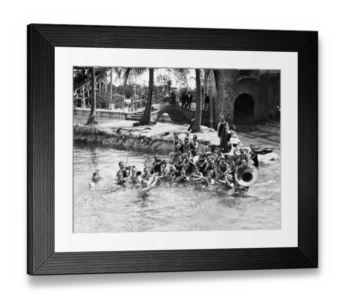 Framed Print : Jazz Orchestra Playing in Venetian Pool Framed Print : Jazz Orchestra Playing in Venetian Pool