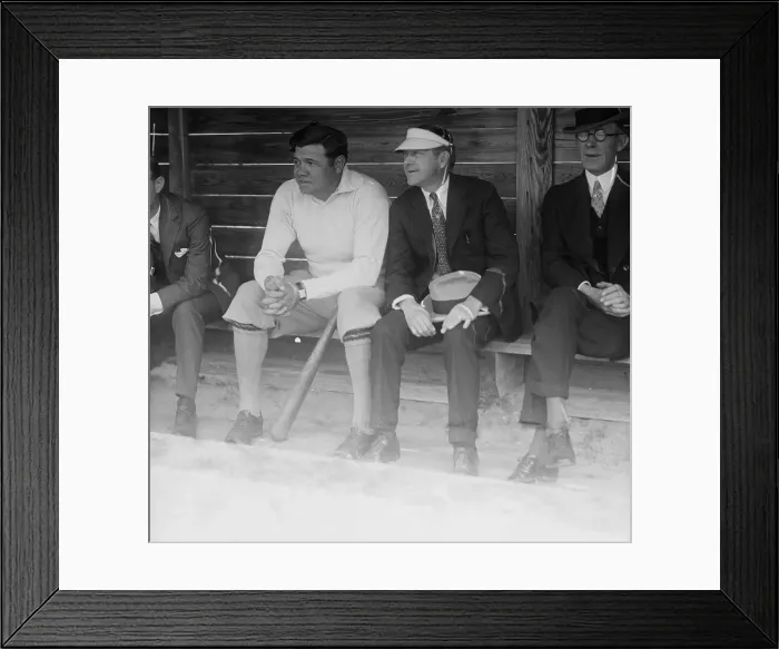 Framed Print : Babe Ruth Sitting with Miller Huggins Framed Print : Babe Ruth Sitting with Miller Huggins