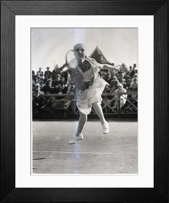 Framed Print : Tennis Star Suzanne Lenglen In Action Framed Print : Tennis Star Suzanne Lenglen In Action