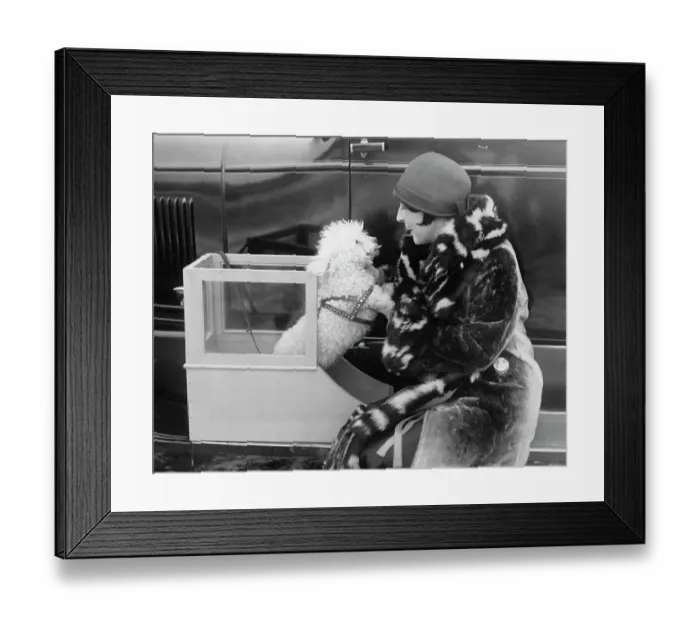 Framed Print : Woman with Her Dog Fido Framed Print : Woman with Her Dog Fido