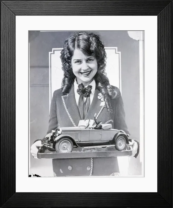 Framed Print : Miss L.A. Adrienne Dore Holds Model Car Framed Print : Miss L.A. Adrienne Dore Holds Model Car