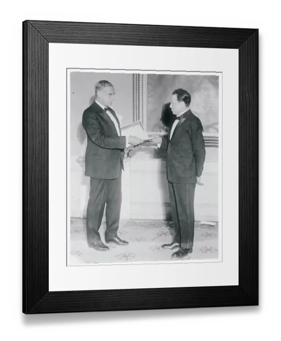 Framed Print : Samuel Yellin Receiving Award from Senator Pepper Framed Print : Samuel Yellin Receiving Award from Senator Pepper