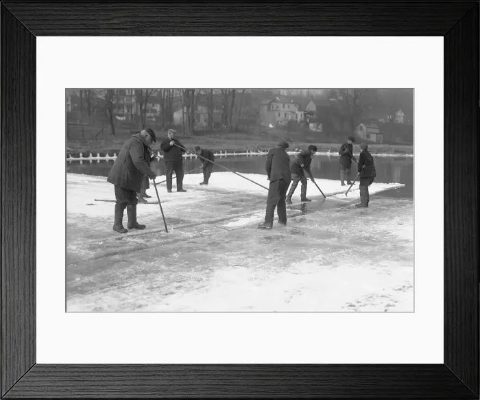 Framed Print : Ice Cutters Gathering Ice Framed Print : Ice Cutters Gathering Ice