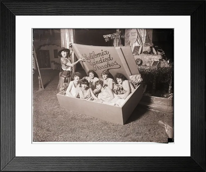 Framed Print : Women in Box, California Candied Peaches Framed Print : Women in Box, California Candied Peaches