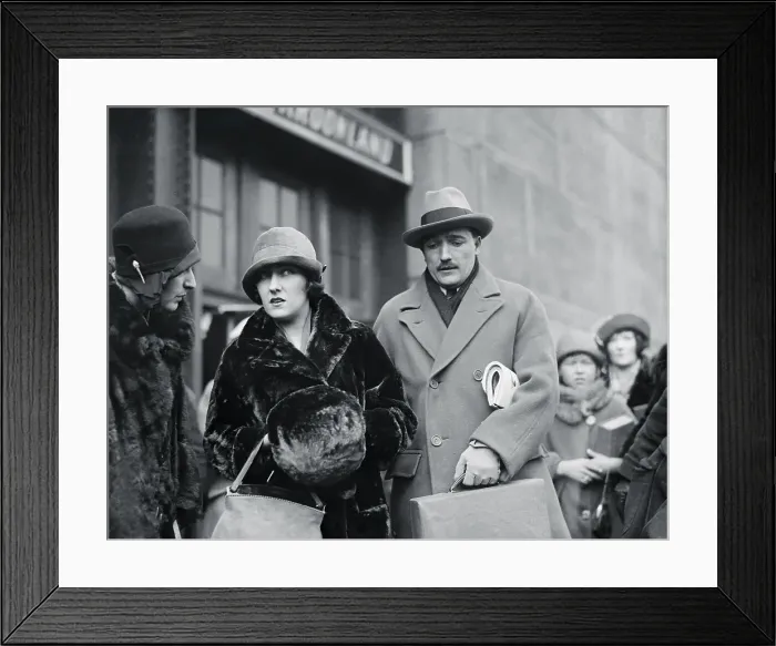 Framed Print : Gloria Swanson Standing With Her Husband