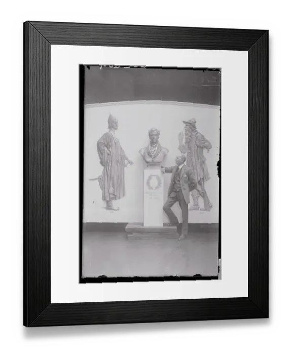 Framed Print : Man Leaning on Statue Framed Print : Man Leaning on Statue