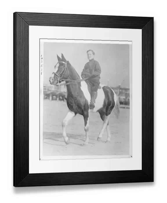 Framed Print : Portrait of George M. Cohan Jr. on Horse Framed Print : Portrait of George M. Cohan Jr. on Horse